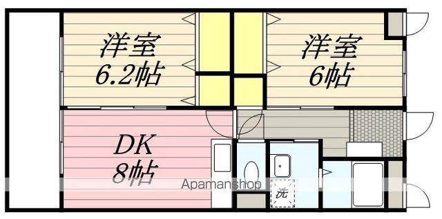 マンションはなきⅢ(2LDK/3階)の間取り写真