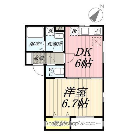 サニーコート(1DK/2階)の間取り写真