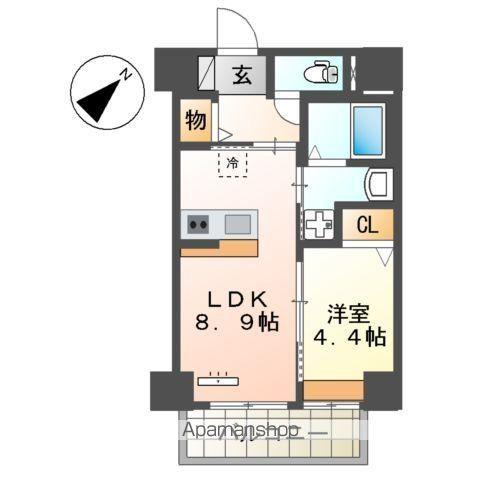 セラヴィ箱崎(1LDK/4階)の間取り写真