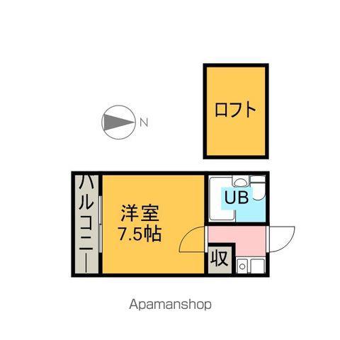 GAIA小幡(1K/1階)の間取り写真