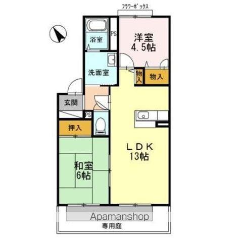 タイムⅢ(2LDK/1階)の間取り写真