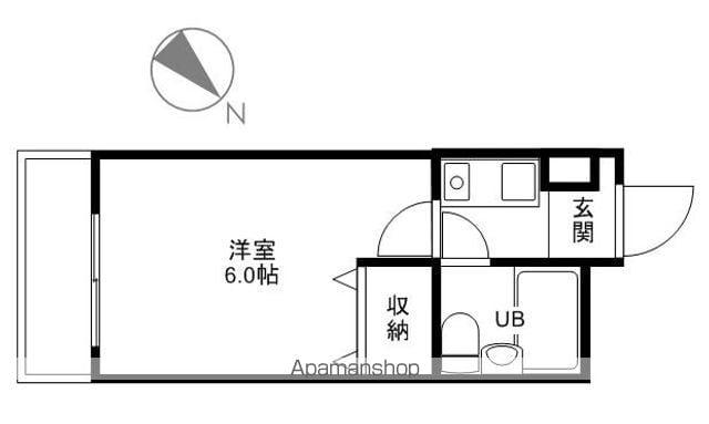 ペガサスマンション富士見ヶ丘(1K/4階)の間取り写真