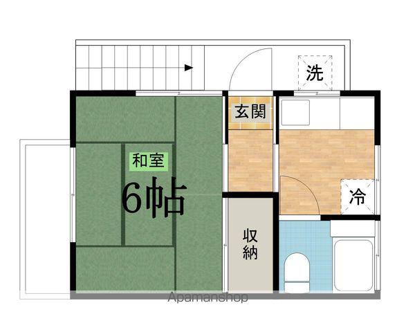 風間荘(1K/2階)の間取り写真