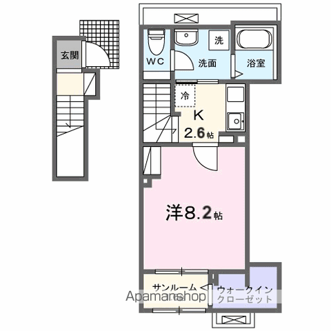 コロレ宝永町(1K/2階)の間取り写真