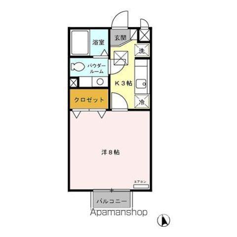 スタジョーネアウル(1K/1階)の間取り写真