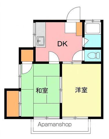 浜竹ユーホーム(2DK/2階)の間取り写真