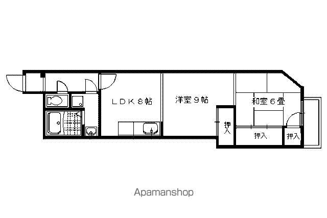 アズビル(2LDK/2階)の間取り写真