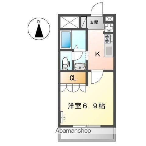 エクシードⅡ(1K/2階)の間取り写真