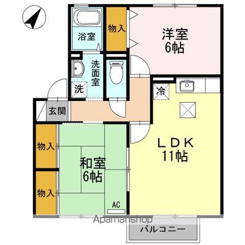 カントリーフォレスト(2LDK/1階)の間取り写真