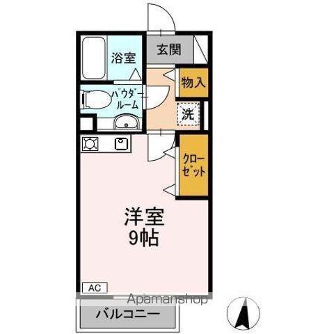 プレストンズ旭ヶ丘(ワンルーム/2階)の間取り写真