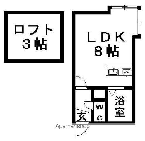 ピュアコート羊ケ丘(1DK/3階)の間取り写真