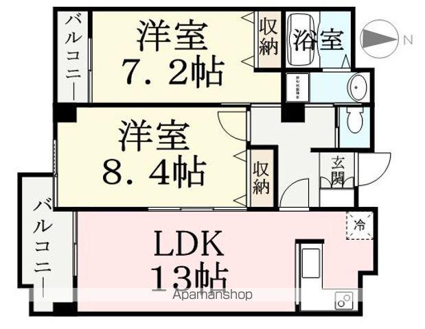 プレステージ二の宮(2LDK/1階)の間取り写真