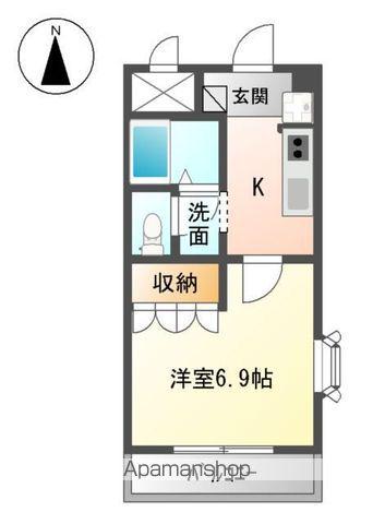 グランセ田宮Ⅱ(1K/2階)の間取り写真