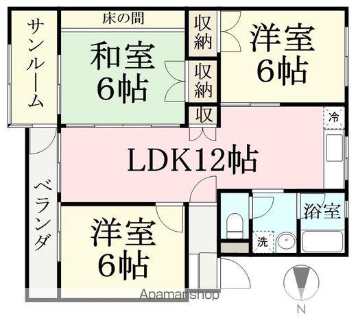 みゆきマンション(3LDK/2階)の間取り写真