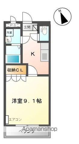 メゾン・ルミナスⅢ(1K/2階)の間取り写真
