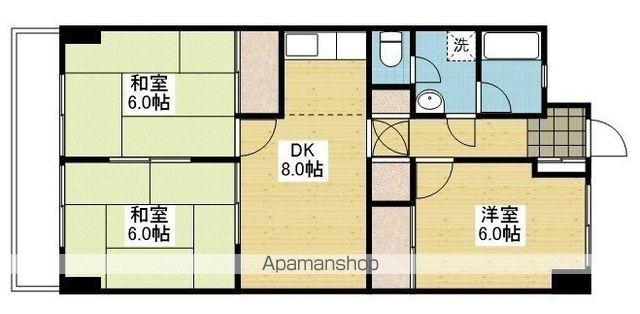 大聖ハイツ 東棟(3DK/1階)の間取り写真