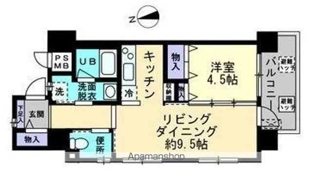 リヴェール(1LDK/2階)の間取り写真