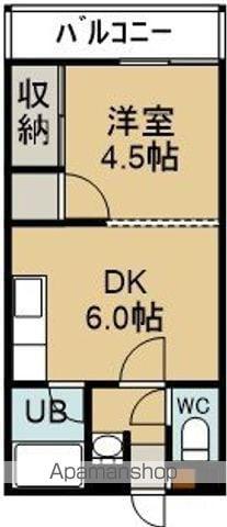 ホワイトヒルⅡ(1DK/5階)の間取り写真