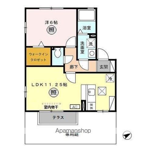 ペアレ I/II(1LDK/1階)の間取り写真