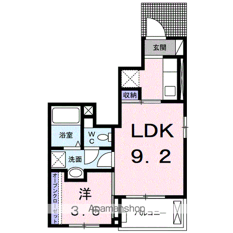 QーフロンティアⅢ(1LDK/1階)の間取り写真