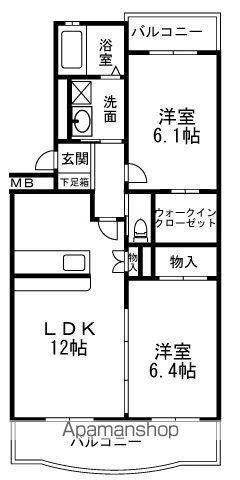 ティアラⅧ(2LDK/1階)の間取り写真