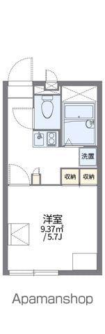 レオパレスWILL 竹原(1K/1階)の間取り写真