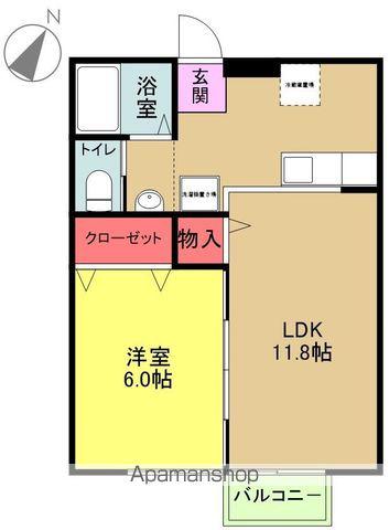 カーサラルジュ(1LDK/2階)の間取り写真