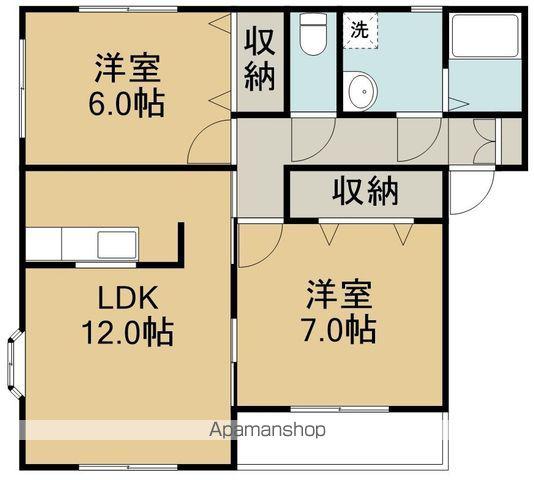 パストラル岡田D(2LDK/2階)の間取り写真