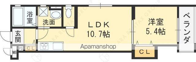 クリエオーレ若草町Ⅰ(1LDK/1階)の間取り写真