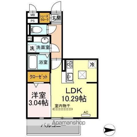 サンライフ黄金(1LDK/1階)の間取り写真