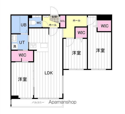 ONE YAMAHANA(3LDK/5階)の間取り写真
