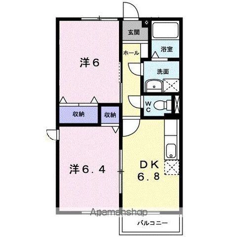 グレイスハイムⅡ(2DK/2階)の間取り写真