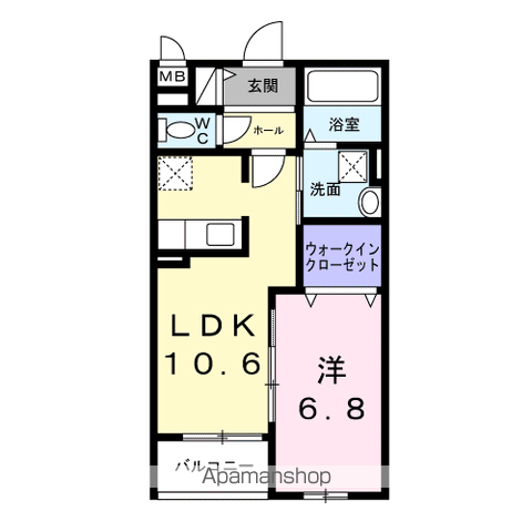 ヴェールフォンセ(1LDK/3階)の間取り写真