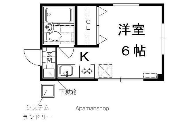 レディースコーポハヤフネ(1K/2階)の間取り写真
