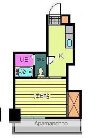 第96杉フラット(1DK/6階)の間取り写真
