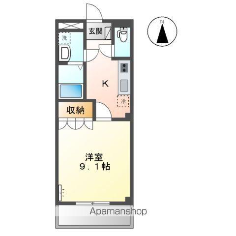 ヴァンベールWAKAMIYA(1K/2階)の間取り写真