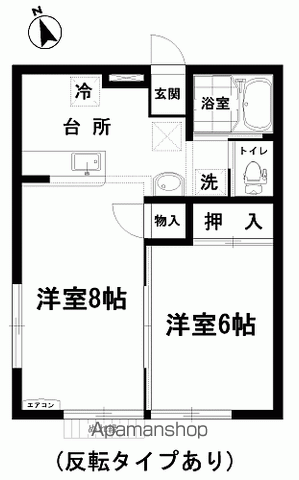 メゾンエトワール(2DK/2階)の間取り写真