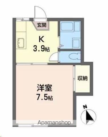 シティ中島丁B(1K/1階)の間取り写真