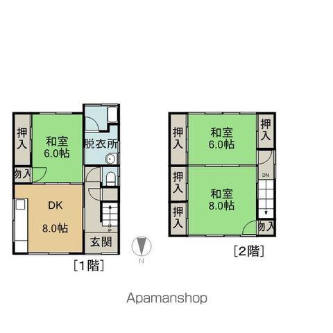 高山本線 高山駅 徒歩12分 2階建 築46年(3DK)の間取り写真