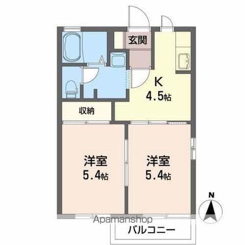 エスメラード C(2K/2階)の間取り写真