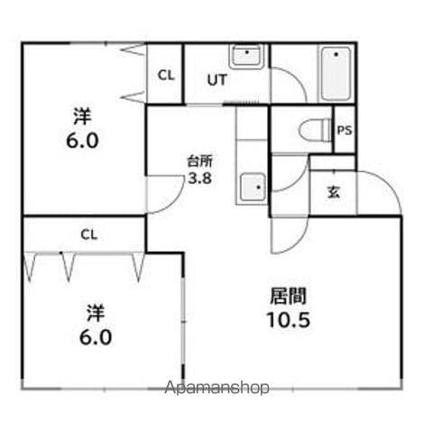 オーロラパレス(2LDK/2階)の間取り写真