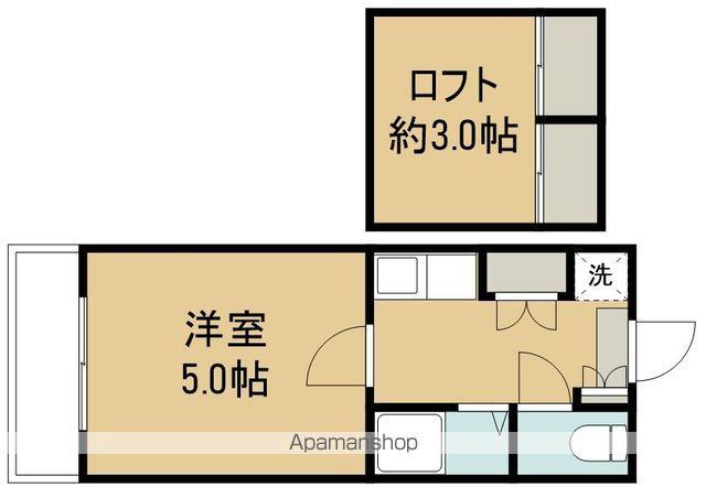 アップルハウス東仙台(1K/1階)の間取り写真