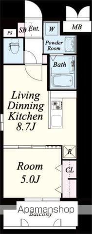 アストラル東比恵(1LDK/2階)の間取り写真