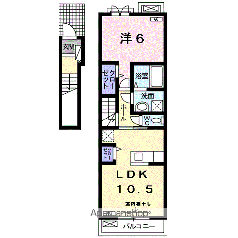 ルミエール(1LDK/2階)の間取り写真