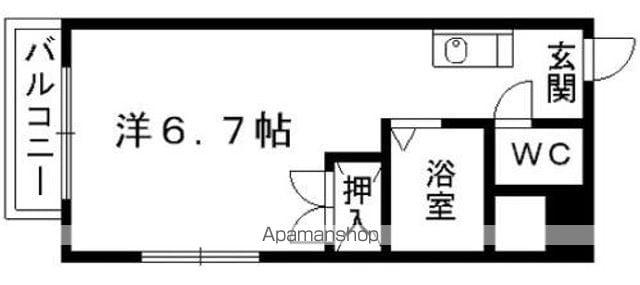 マーカス天神(ワンルーム/2階)の間取り写真