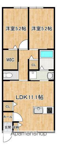 CASTELLO(2LDK/2階)の間取り写真