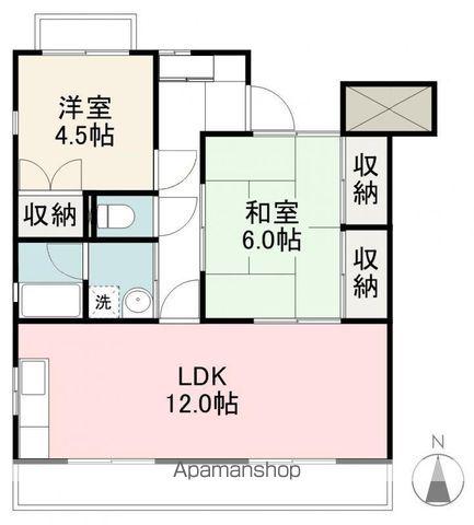 シーサイドハイツ屋島(2LDK/3階)の間取り写真