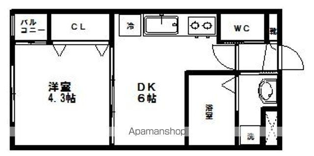 フェリシダ八幡(1DK/3階)の間取り写真