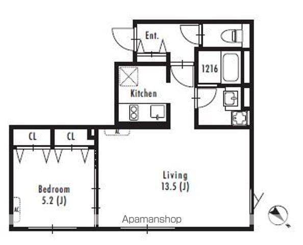 GRAN PASEO中目黒ウエスト(1LDK/B1階)の間取り写真