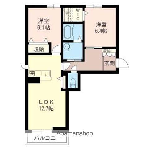 ORCHID B棟(2LDK/2階)の間取り写真